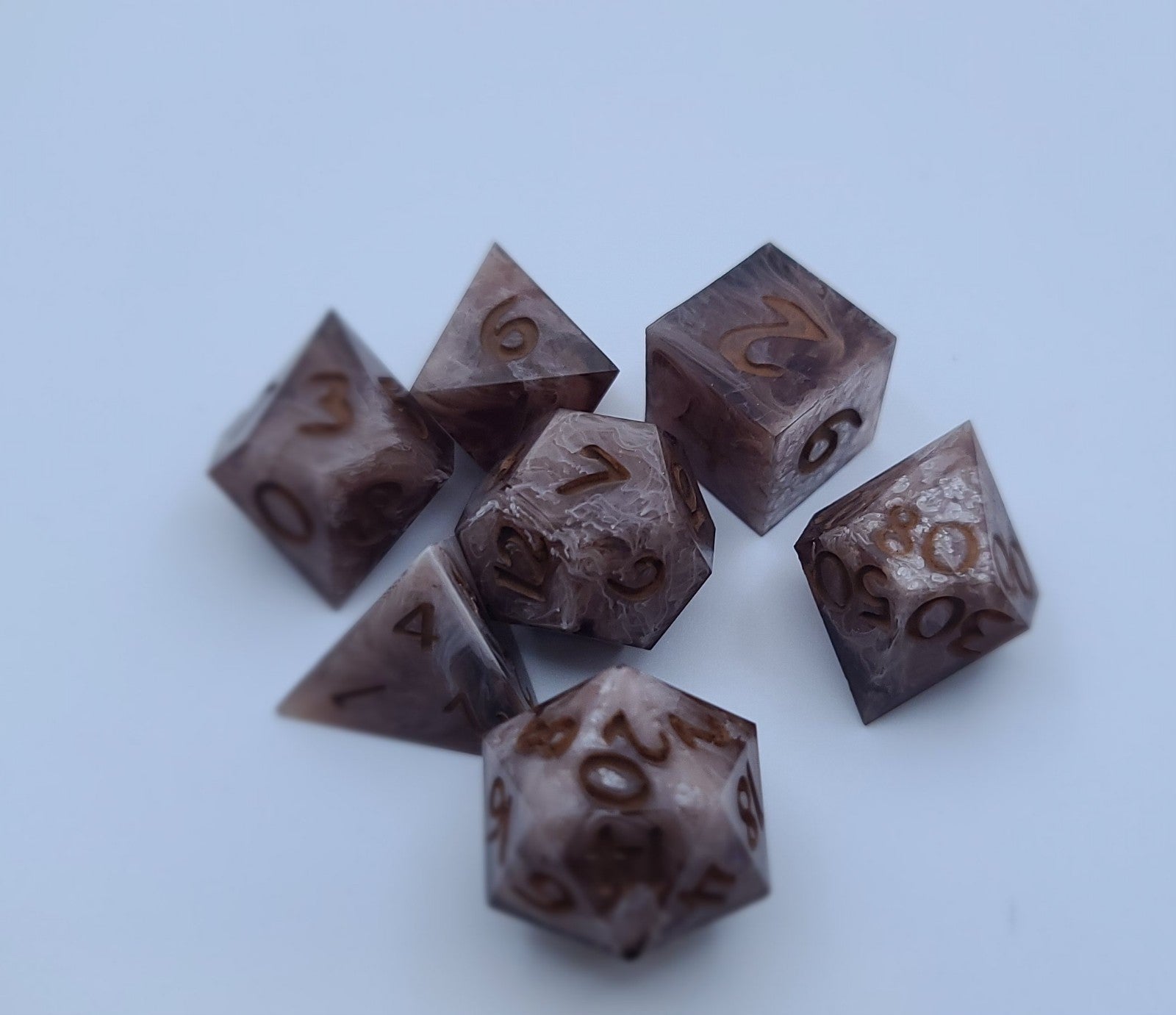 Chaotically Caffeinated handmade dice set