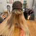 Human hair blend cream platinum blonde wig