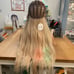 Human hair blend cream platinum blonde wig