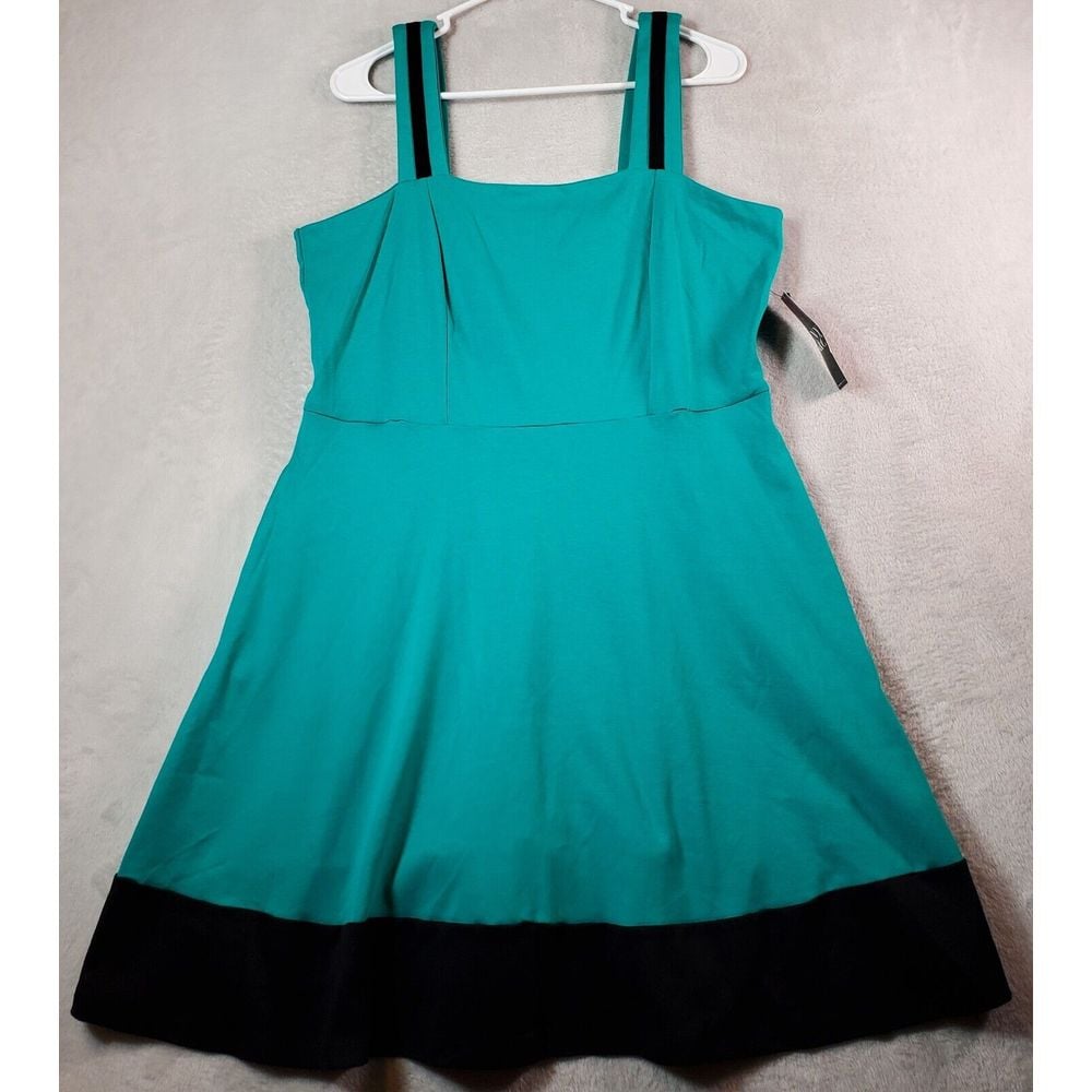 New York & Company Tank Dress Women Size Large Green Sleeveless Off The Shoulder