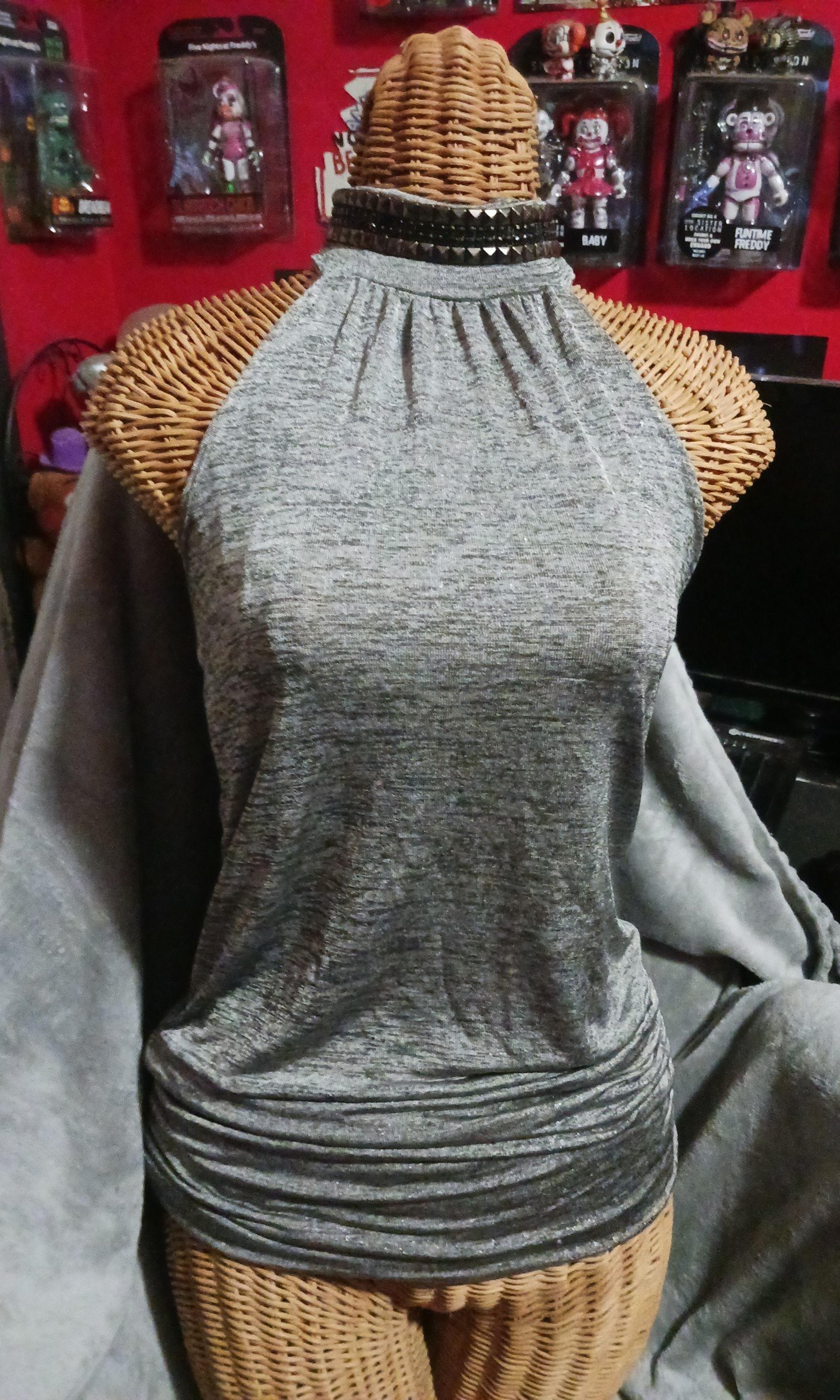 Shimmer Grey Ealry 2000s Charlotte Russe Halter Top