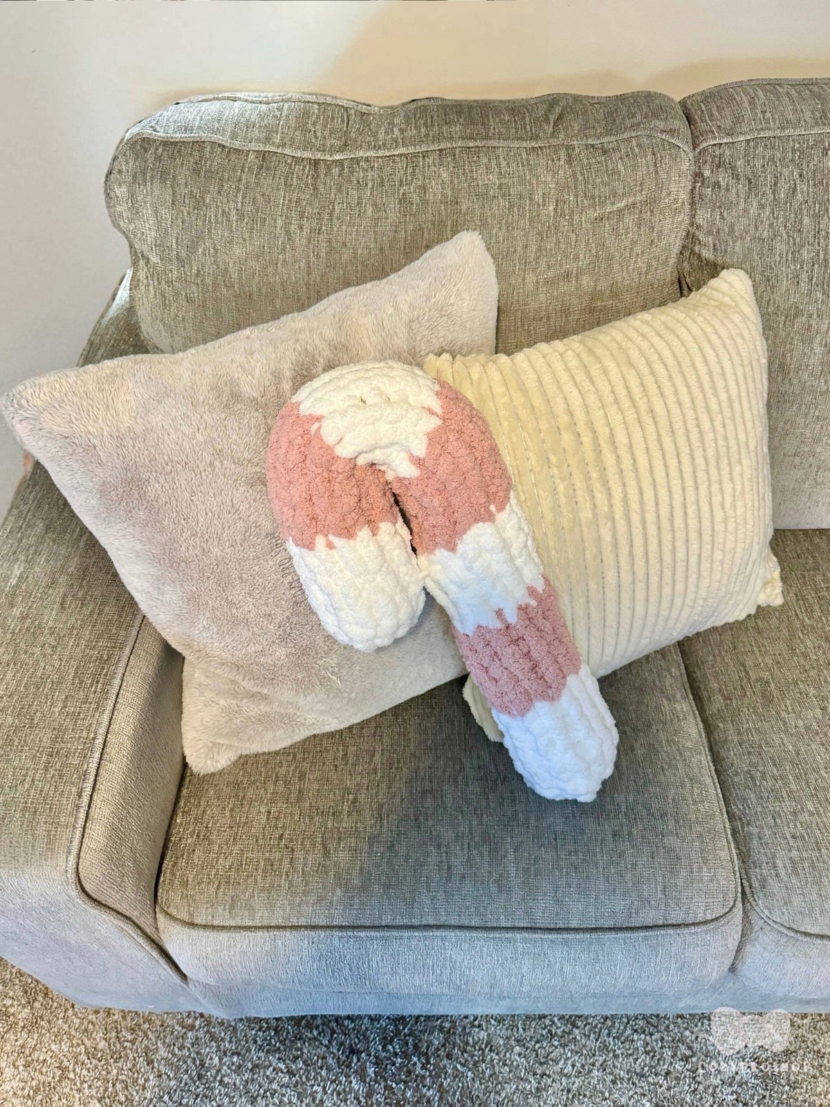 Handmade Pink Knitted Candy Cane