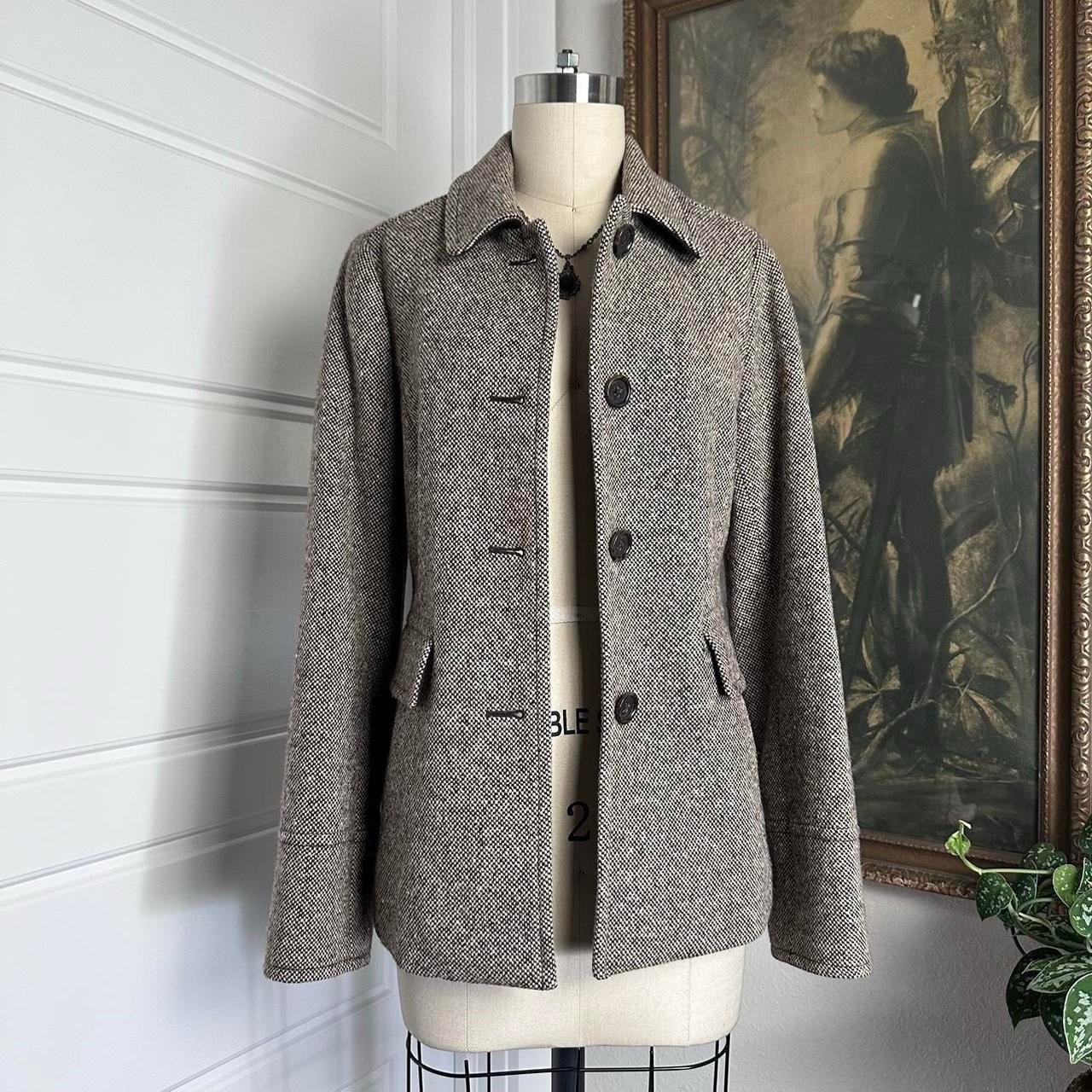Vintage early 2000s 90s Banana Republic button up mid length coat Size 6