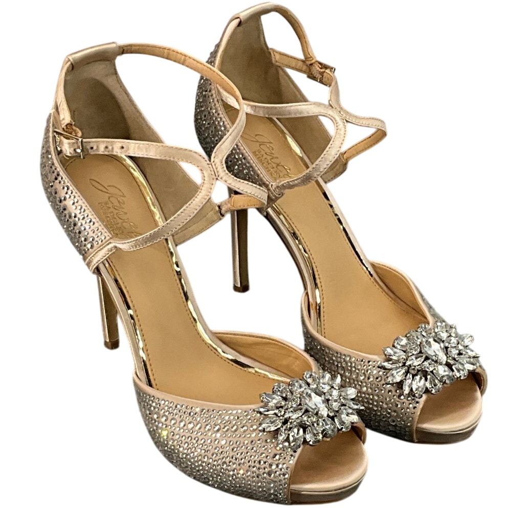 Jewel Badgley Mischka Zaina Stunning Crystal Bridal Formal Platform Heel Women 9