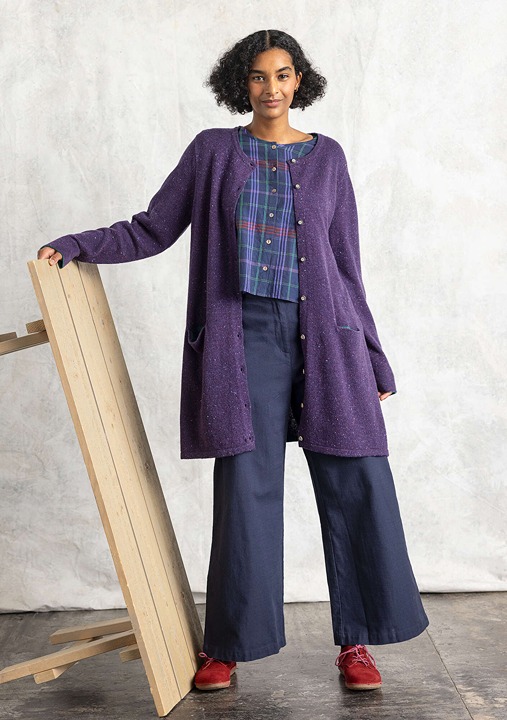 Long cardigan in lambswool blend, XL, Gudrun Sjoden