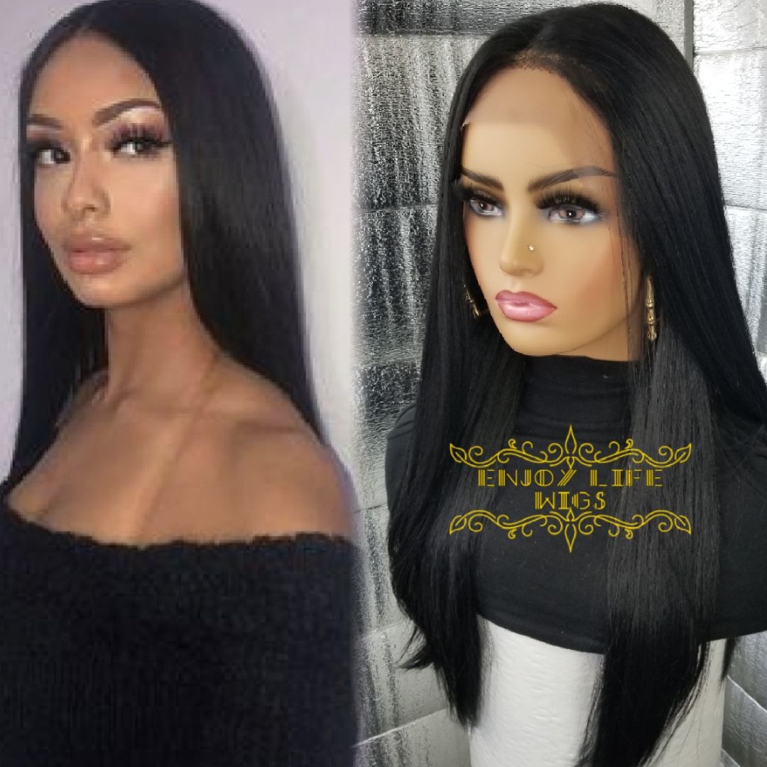 Human hair lace front wig