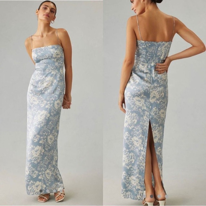 NWT Reformation Frankie Silk Dress in Porcelain Sz 10