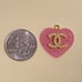 Chanel pink resin Heart pearls charm pendant