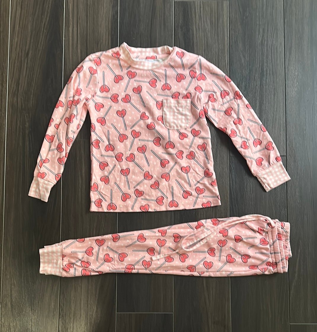 Smocked Sweets Heart Sucker Lounge Kids Pajamas 4T