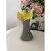 Studio Art Pottery Vase Signed Jen Gray Yellow Glaze Pottery Ceramic Vintage 8.5