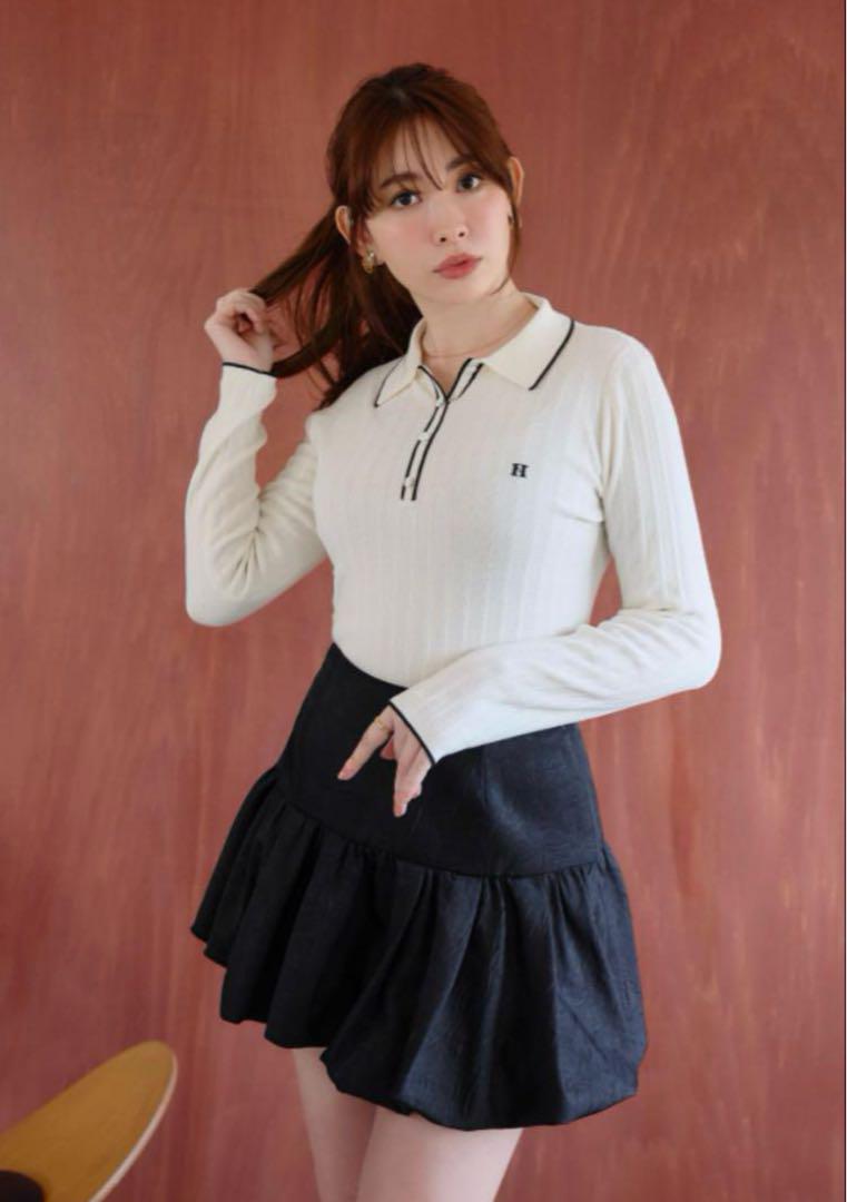 超特価激安 Herlipto Pique Polo Knit Top トップス