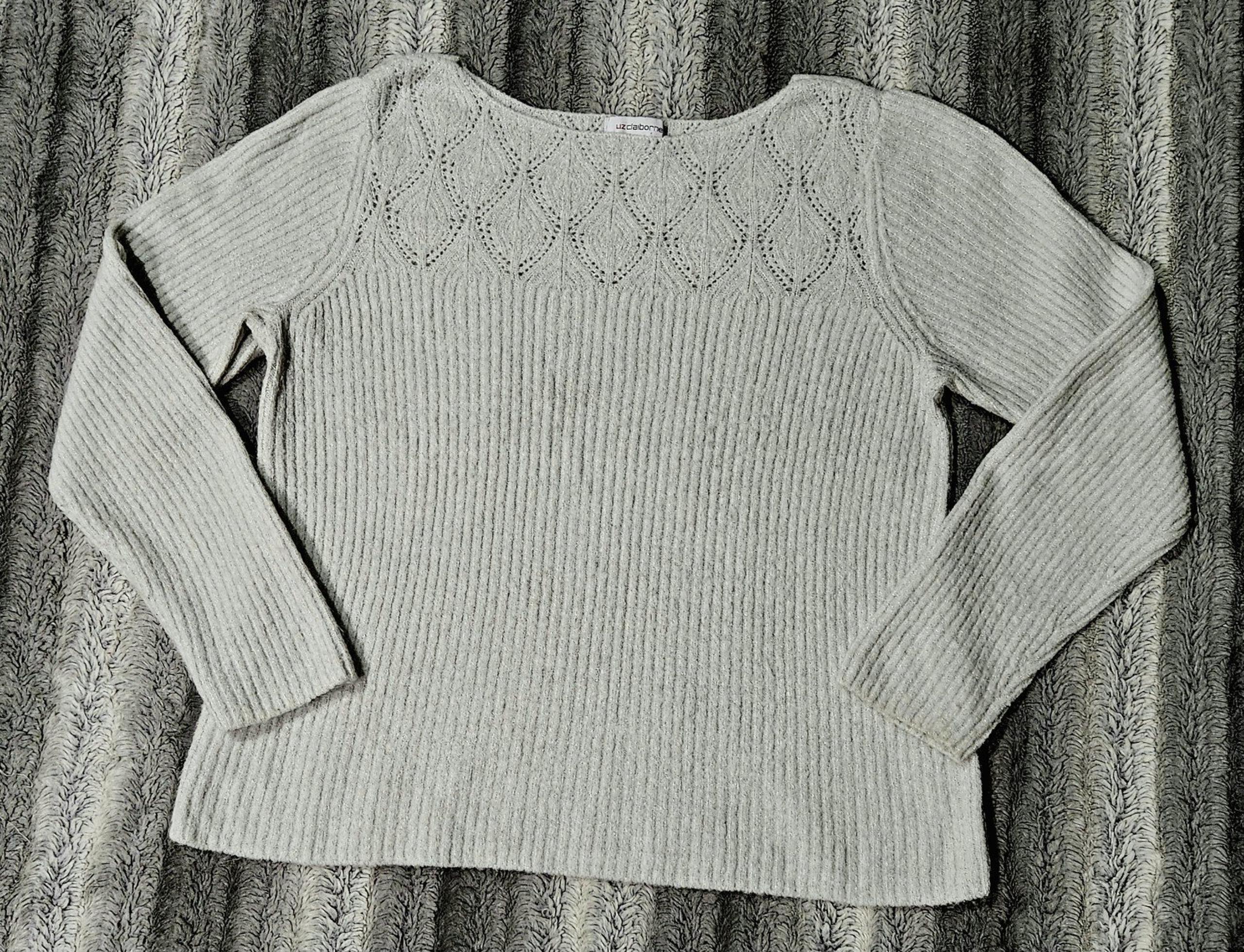 Liz Claiborne Grey/Silver Sweater Size L