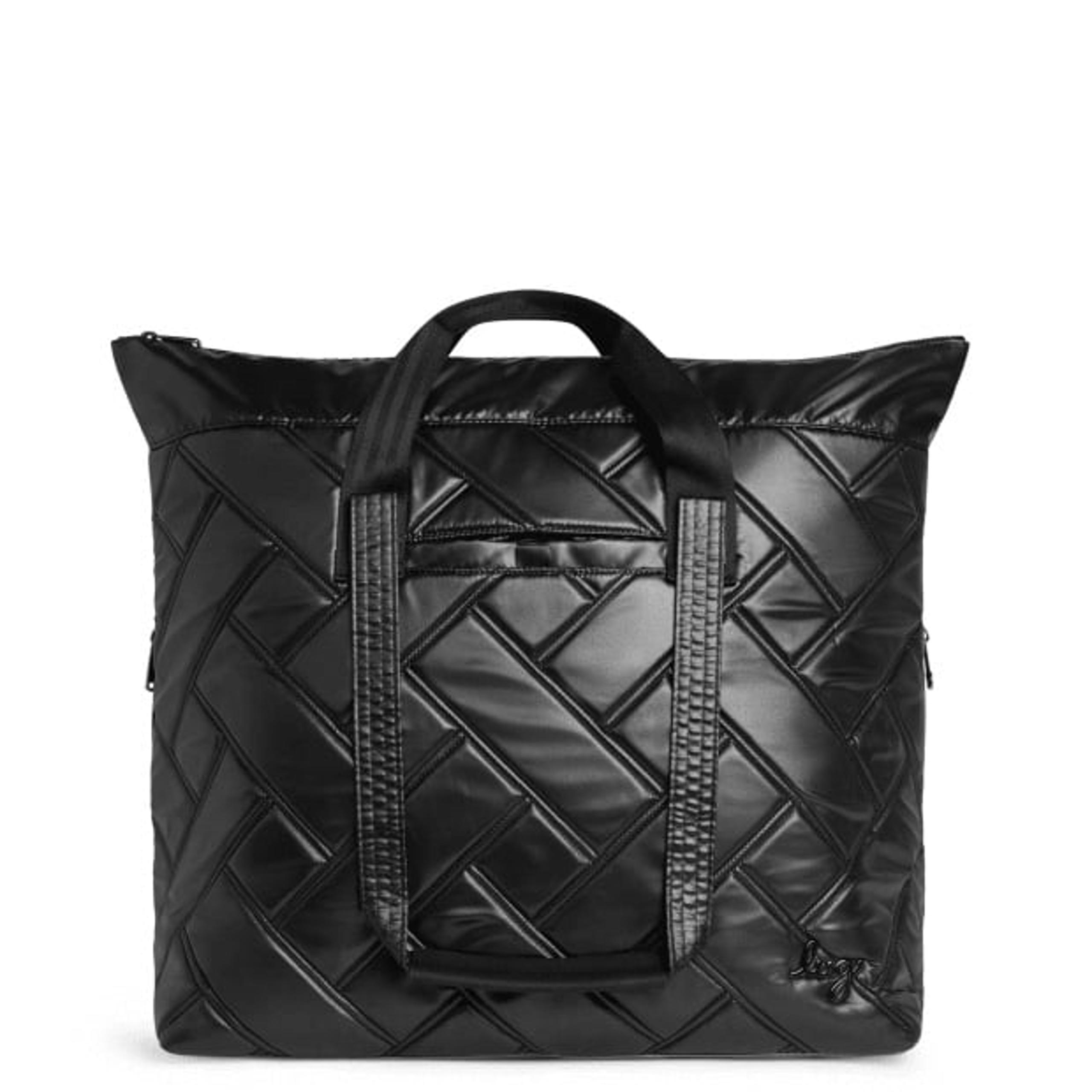 Lug Ferry XL Expandable Carry All Tote Bag Metallic Black NWT