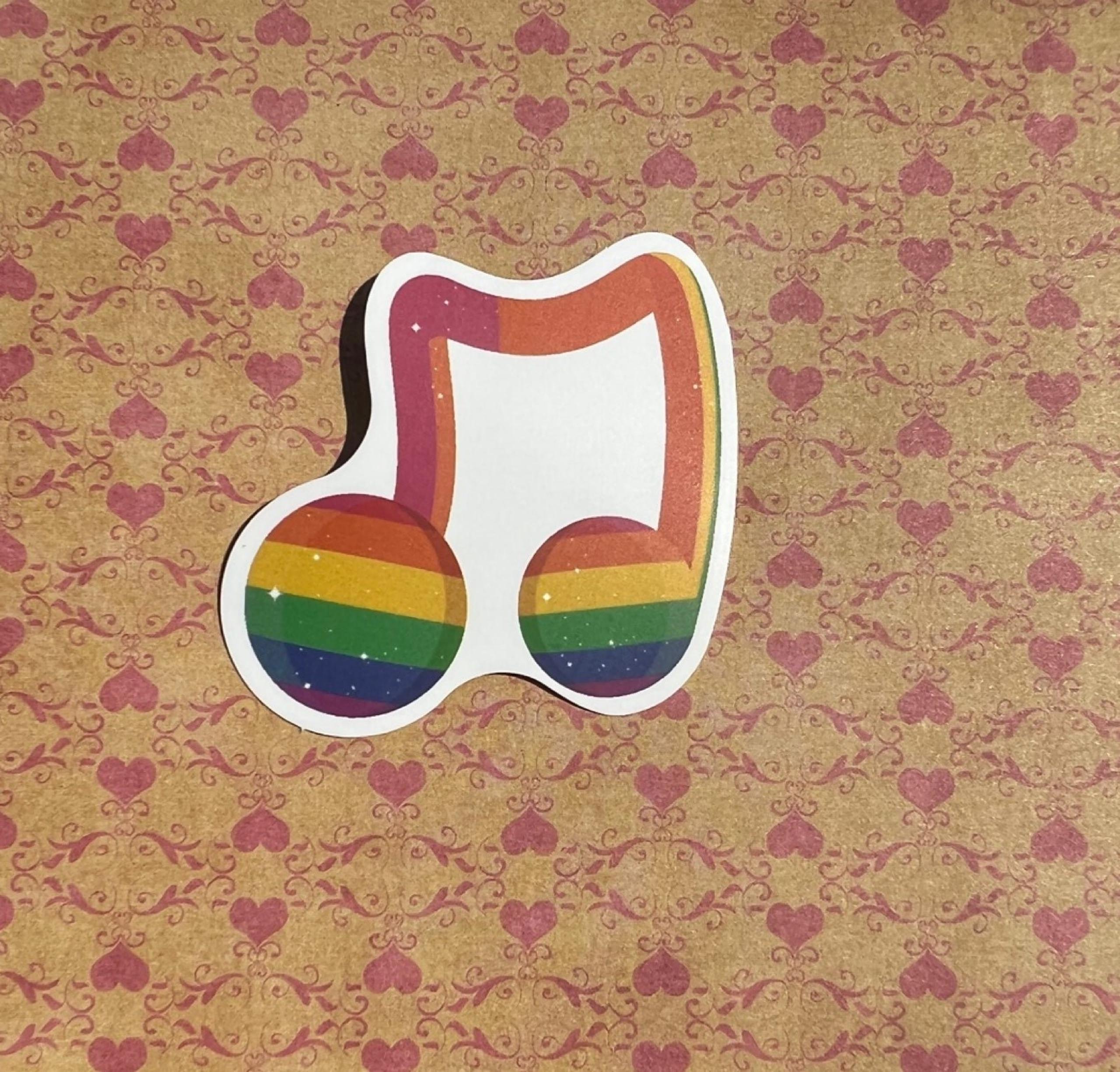Music Note Pride LGBTQIA WATERPROOF Sticker BLACK FRIDAY SALE