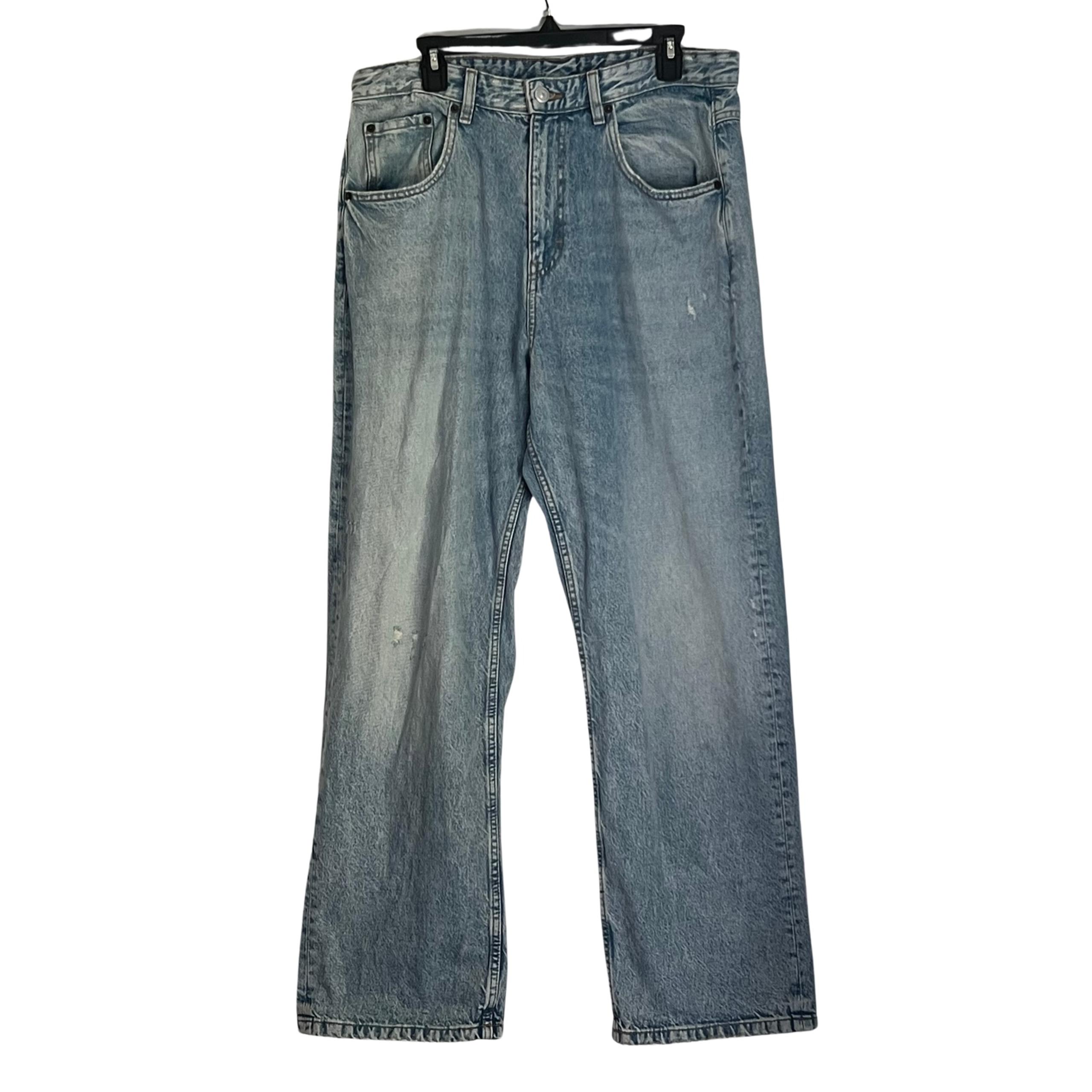 Zara Men’s Wide Leg Distressed Jeans