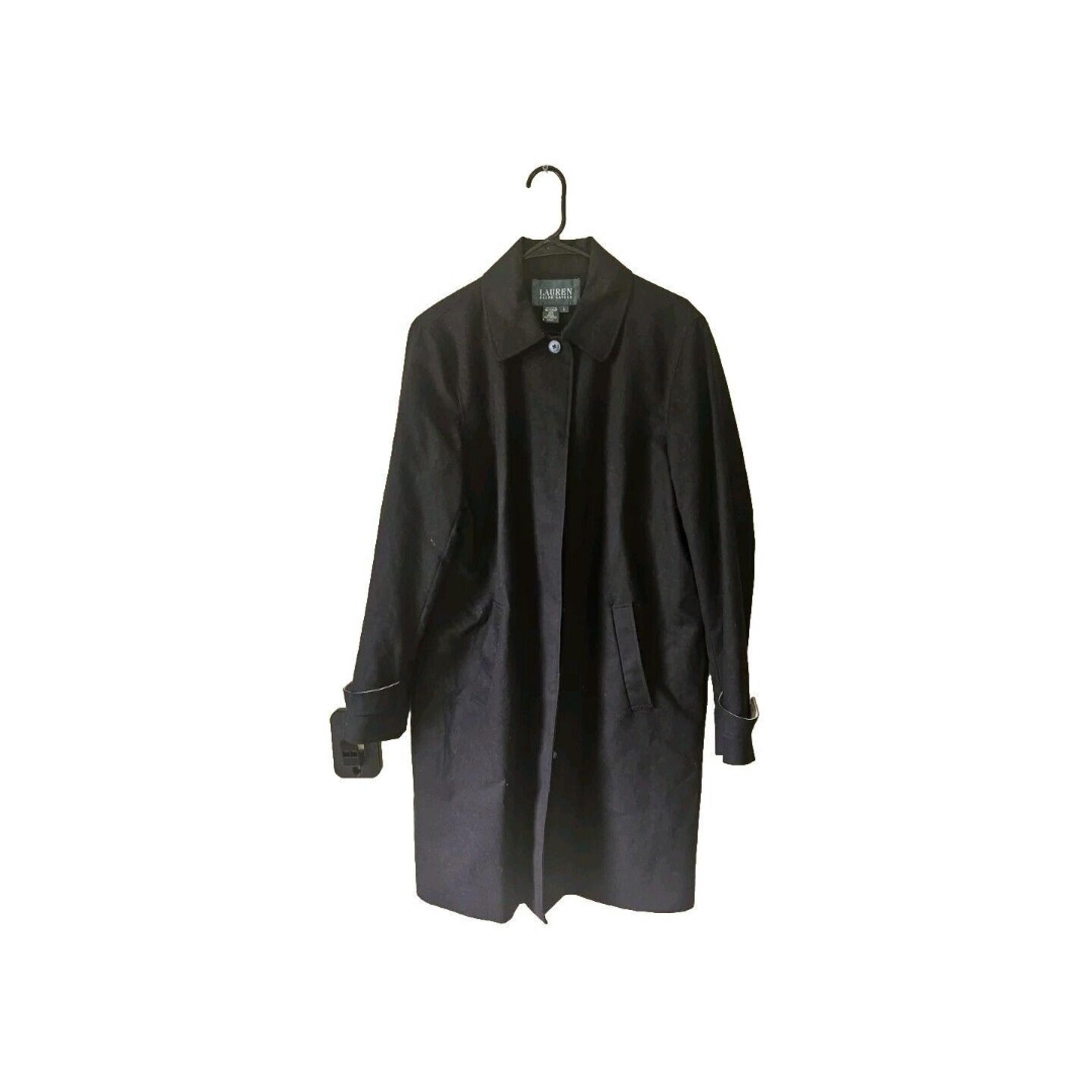 Polo Ralph Lauren Trench Coat Cotton Mens ss Large Black$498