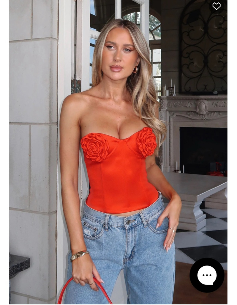 White Fox Rosy Cheeks Bustier Red Large