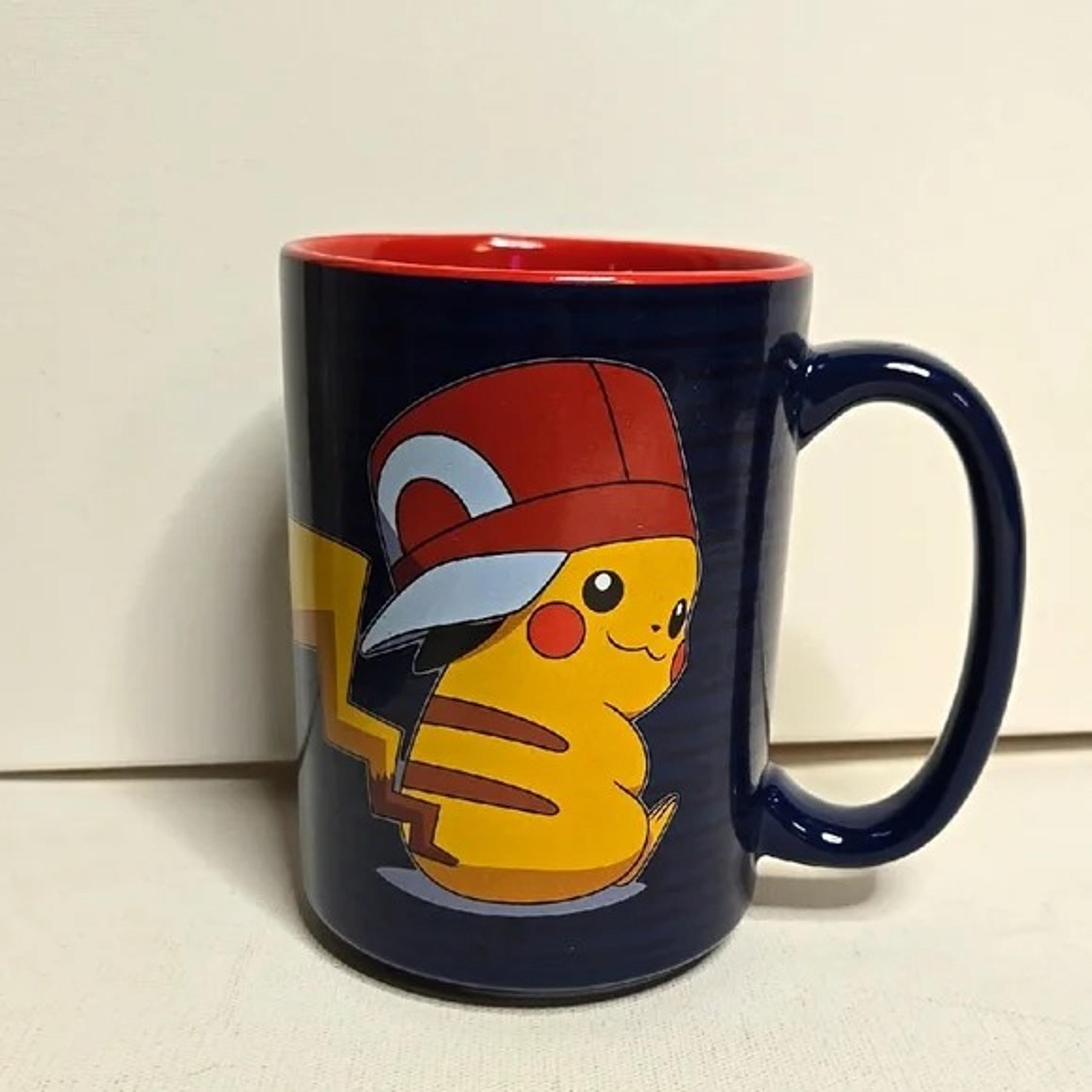 2016 Just Funky Blue Pokemon Pikachu & Ash Ceramic Coffee Cup Mug 16oz