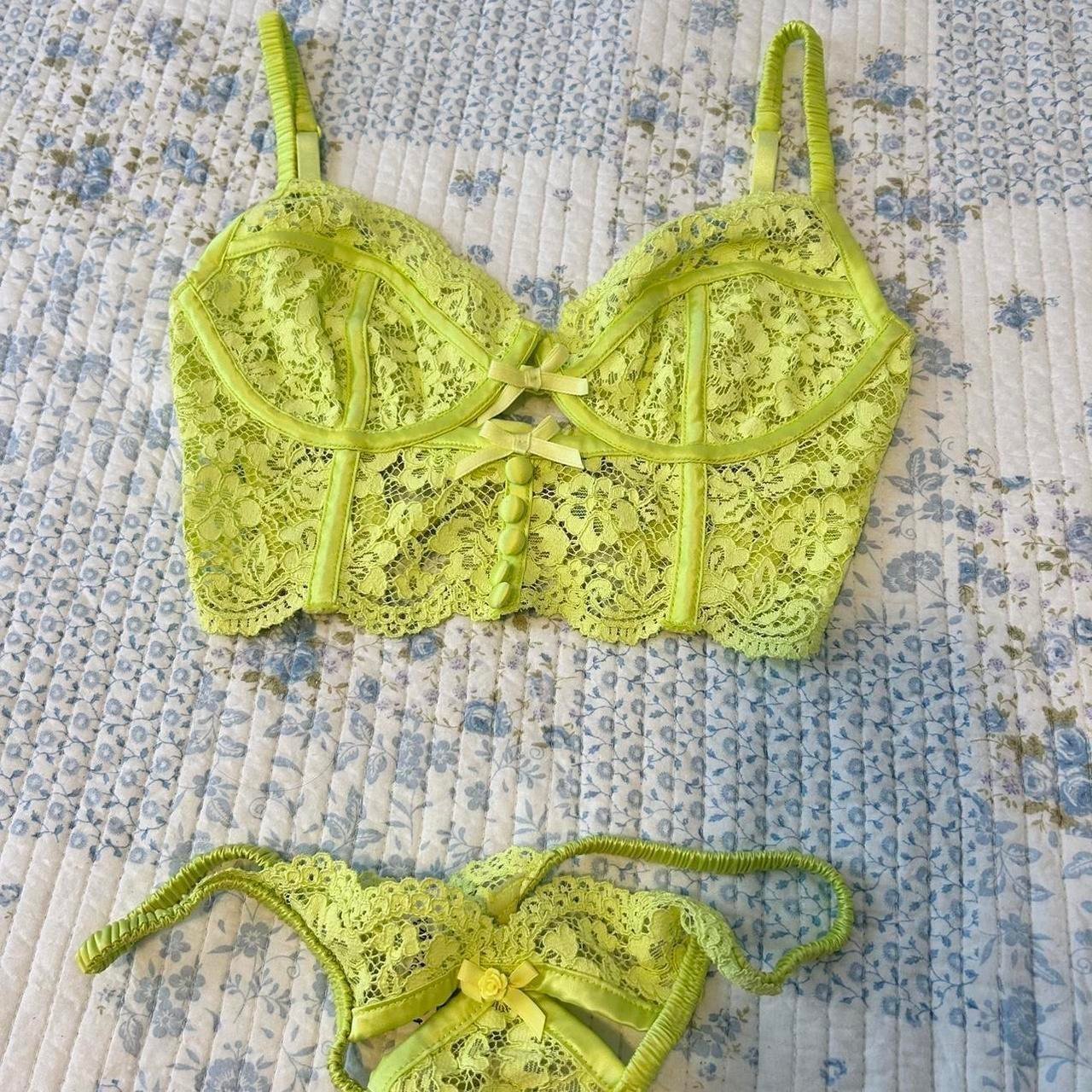 For Love & Lemons | Creamsicle Lace Bra Top & Thong | 36D / M