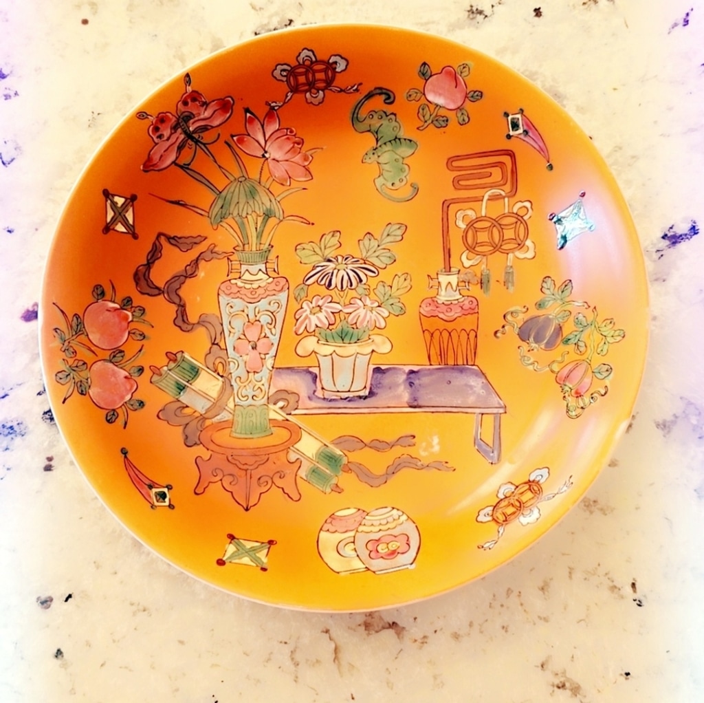 1950s Macau Collectible Plate, Hand Painted, The Adolphus