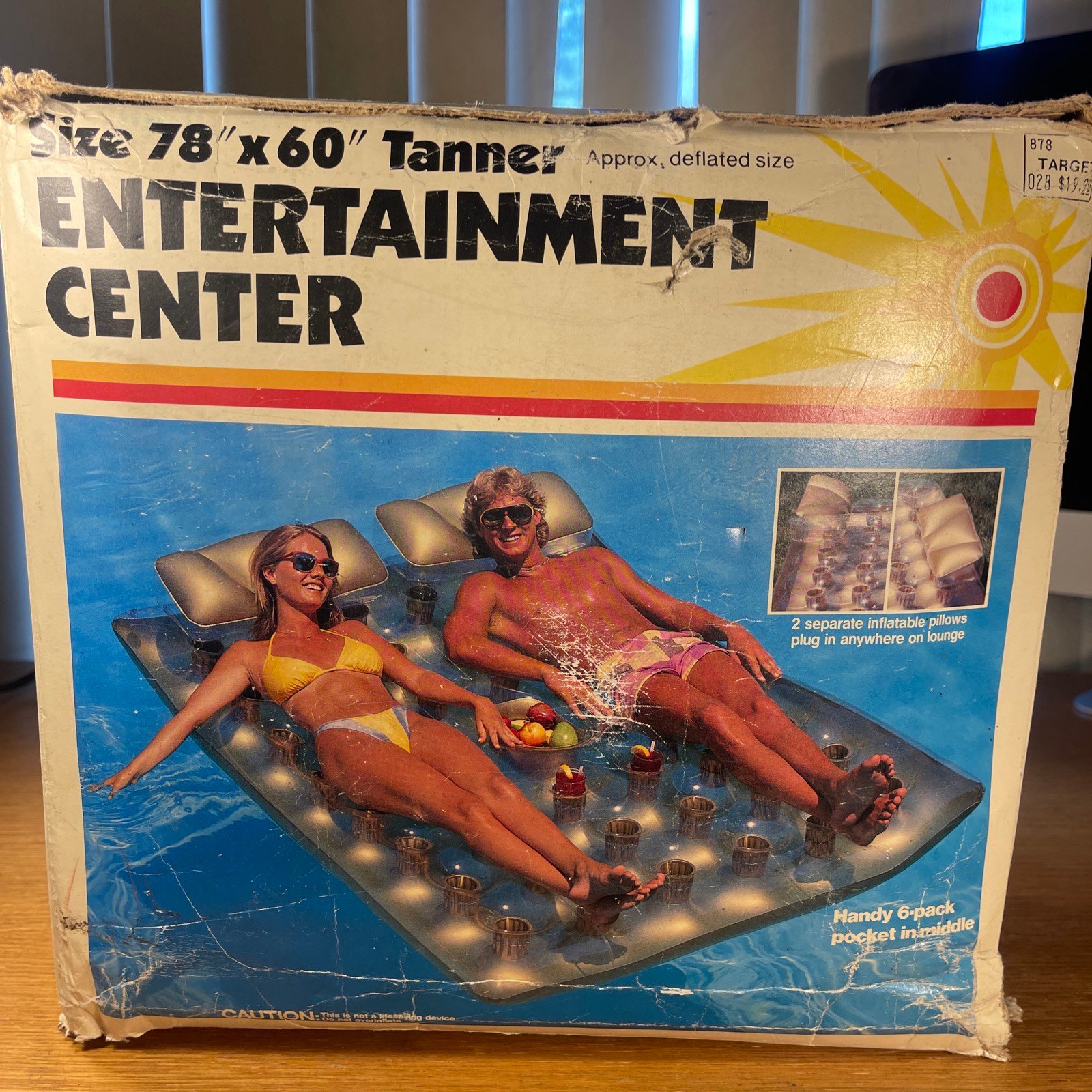 New Vintage Rare 1984 Intex The Wet Set 78”x60” DBL TANNER Entertainment Center