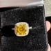 925 sterling silver 2.25 CTW yellow & white Moissanite ring size 7