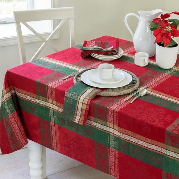 NEW Legacy Yarn Dyed Jacquard Fabric Table Cloth, Holiday, 60 x 104