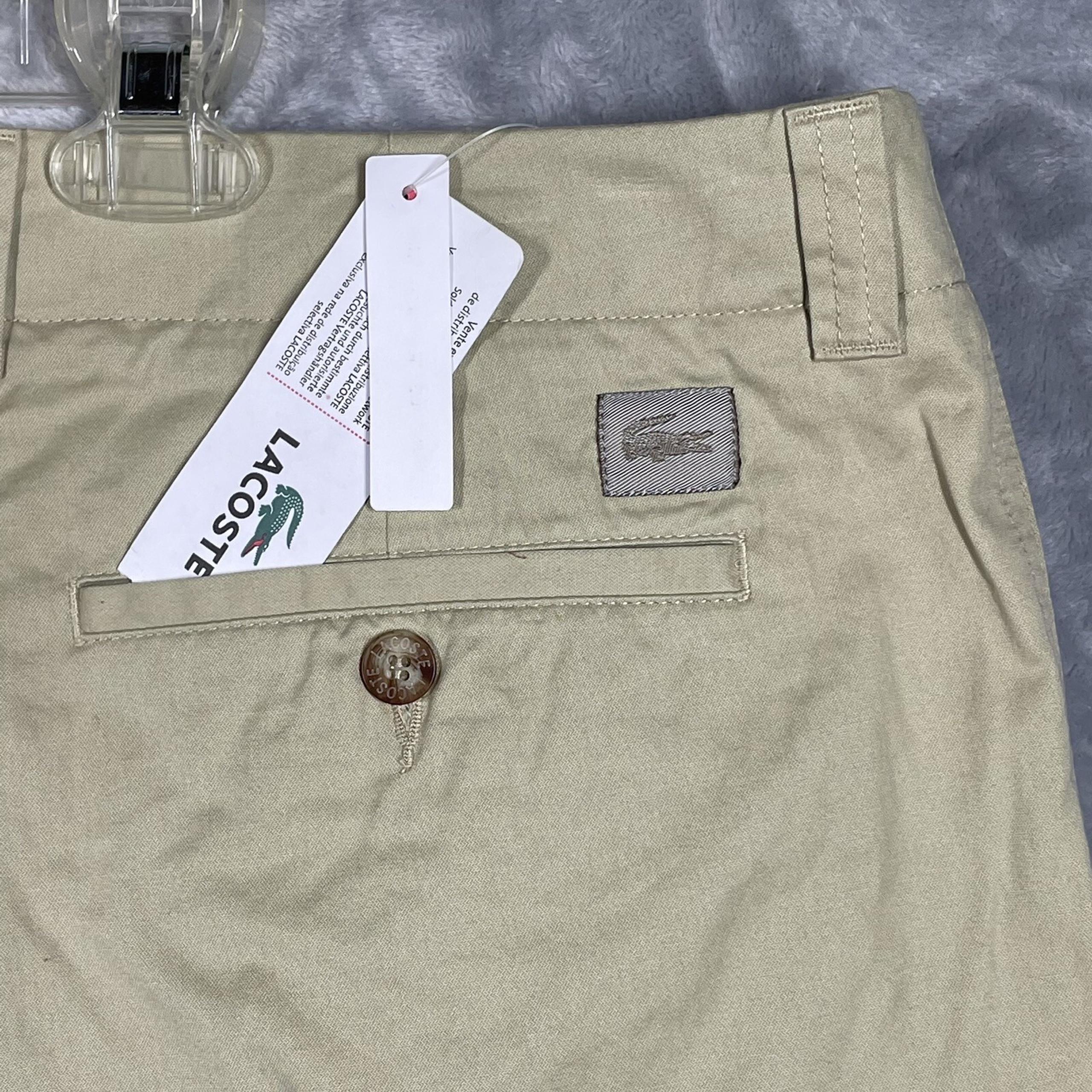 Lacoste Shorts Mens Size 50 USA 34 Beige Chino Cotton NEW