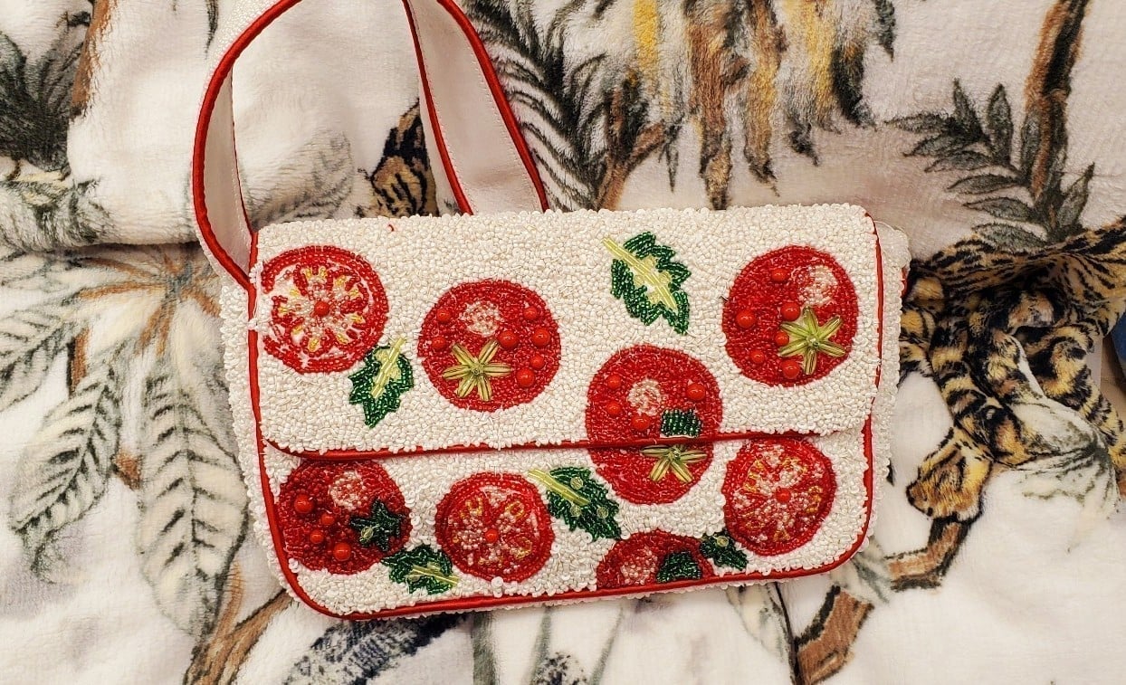 Viral Tomato Beaded Bag