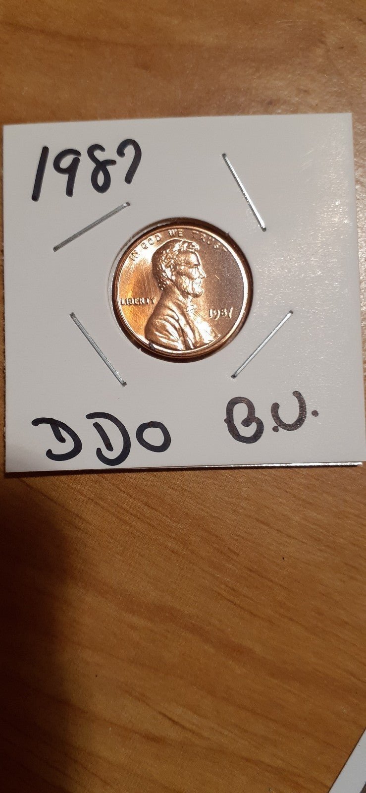 1987 ddo rare penny in Brilliant Uncirculated Condition