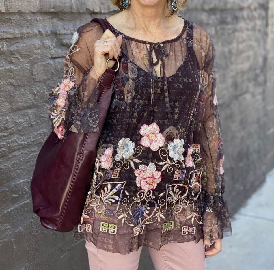 Johnny Was Top Blouse Tunic NWT XL
