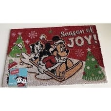 Disney Minnie Mouse And Berlioz On Sleigh Christmas Season Coir Door Mat 18x28”