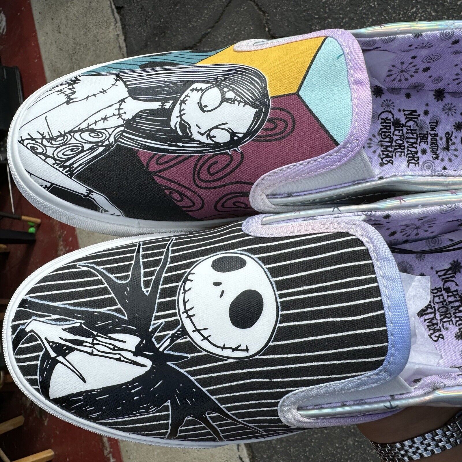 Nightmare Before Christmas Jack & Sally Slip On Shoes Women's 8