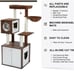 59 Cat Tree Tower with Wooden Hidden Cat Litter Box Enclosure Furniture, Brown