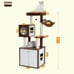 59 Cat Tree Tower with Wooden Hidden Cat Litter Box Enclosure Furniture, Brown