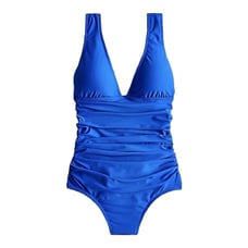J.Crew Ruched Femme One Piece Swimsuit Regal Blue 24 NEW