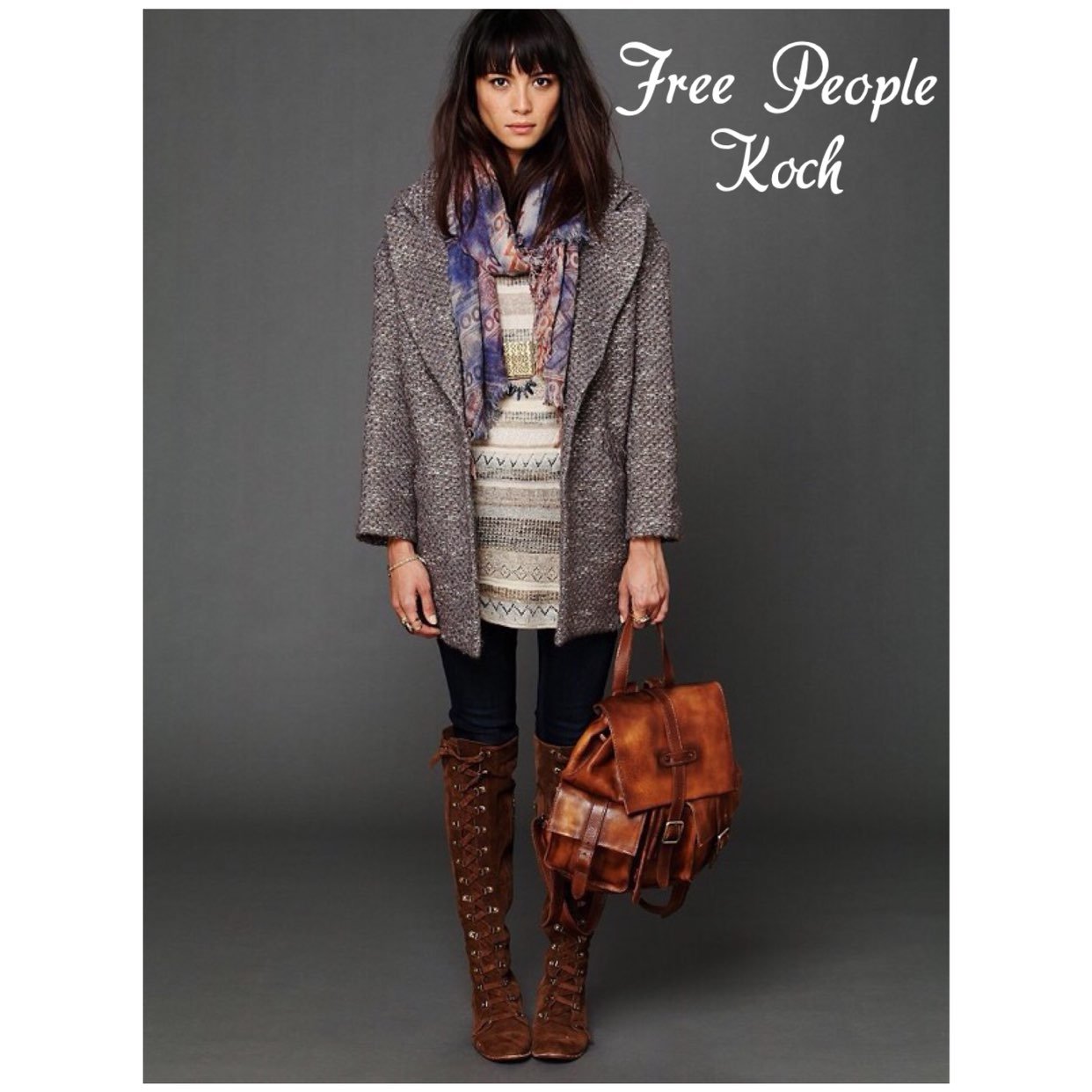 Free People Koch Golden Sun Tweed Coat