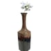 27” Vintage 1960’s Signed Studio Art Pottery Ribbed Vase Drip Glaze