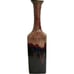 27” Vintage 1960’s Signed Studio Art Pottery Ribbed Vase Drip Glaze