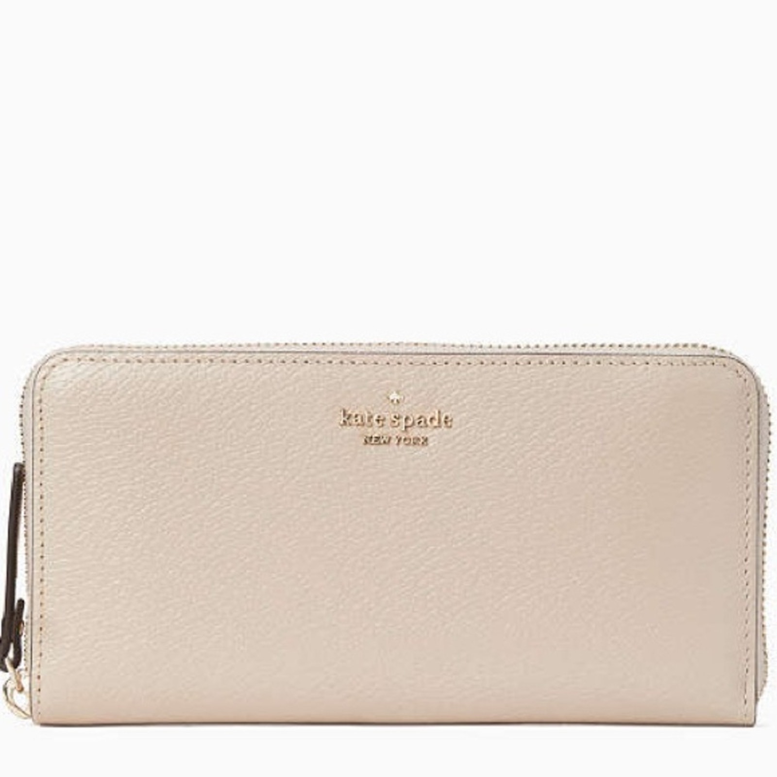 Kate Spade Lena Cream Leather Full Zip Wallet