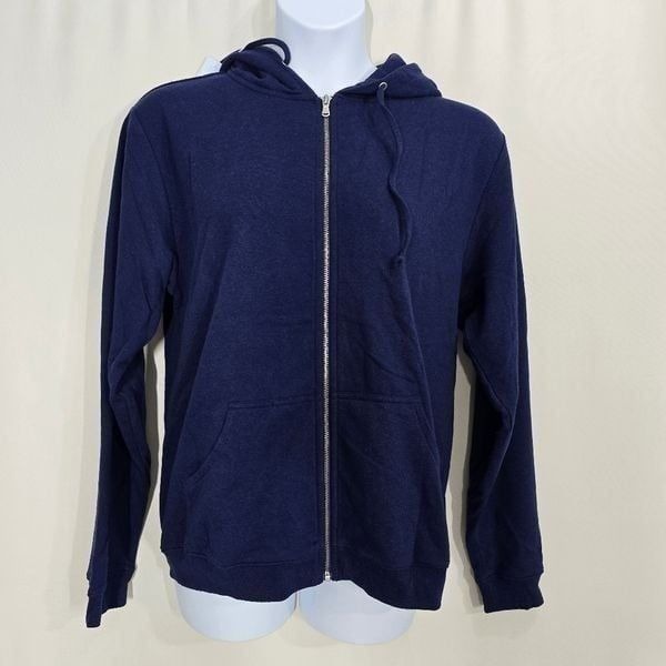 Hill House Navy Blue Teddy Zip-up Hoodie Medium