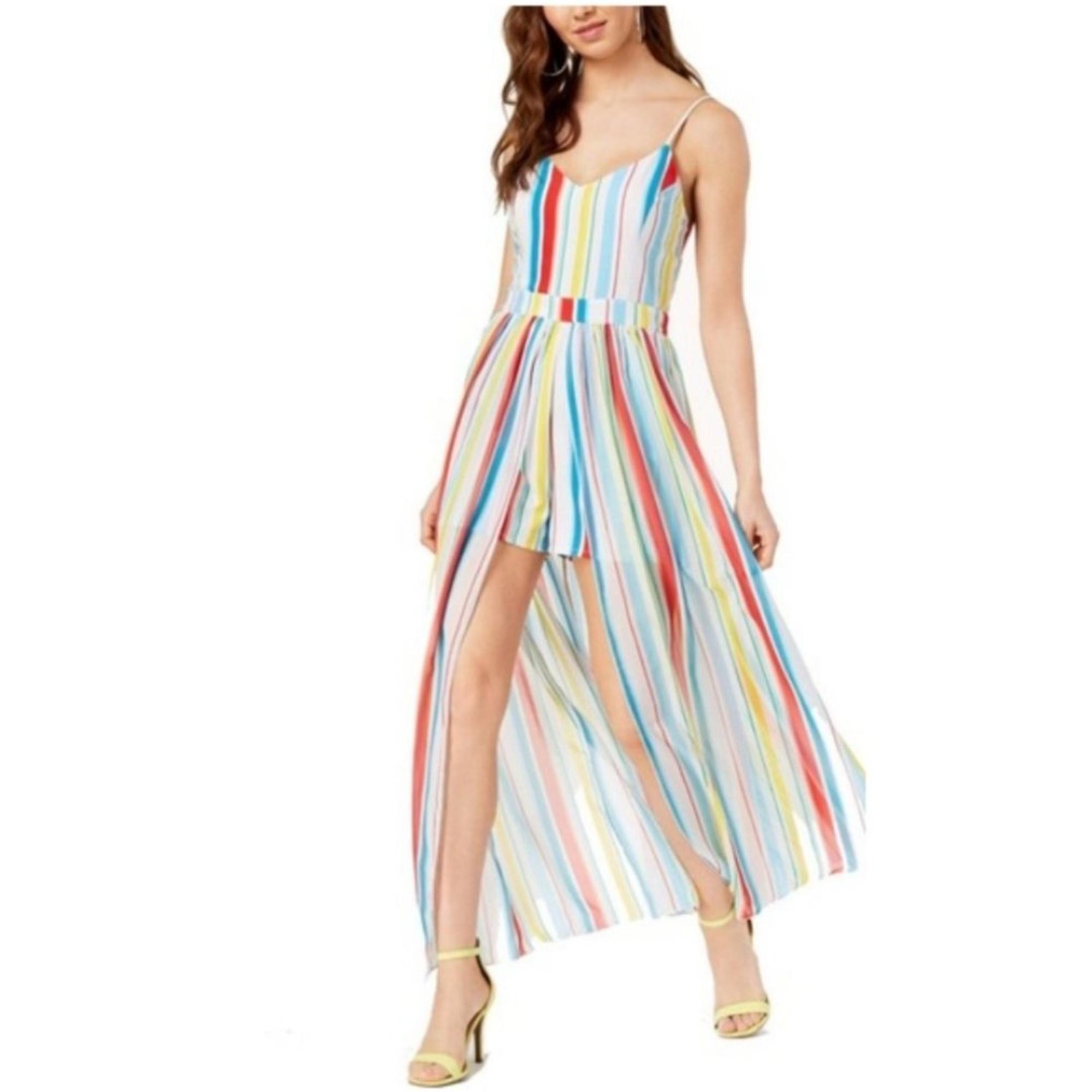 XOXO Striped Sleeveless Maxi Dress Medium NWT