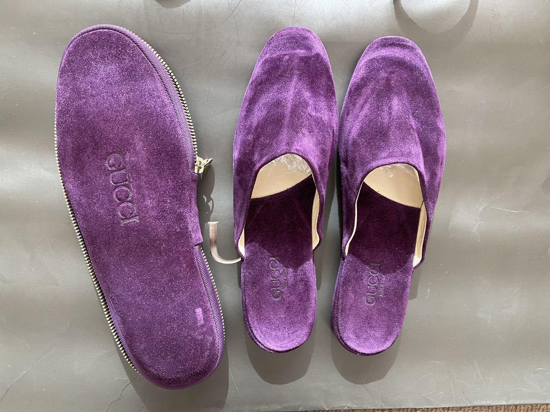 GUCCI Purple Slippers with Travel Case