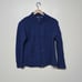 Aran Crafts Sweater Medium Merino Wool Cable Knit Fisherman Chunky Full Zip Blue
