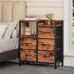 Small Storage Unit Organizer with 5 Fabric Drawers and 2-Tier Side Shelves