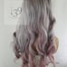Gray pink ombre lace part Body wave wig