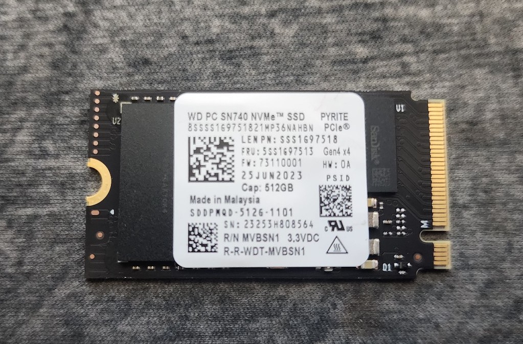 WD SN740 Black 512GB M.2 2242 PCIe Gen 4 x4 SSD