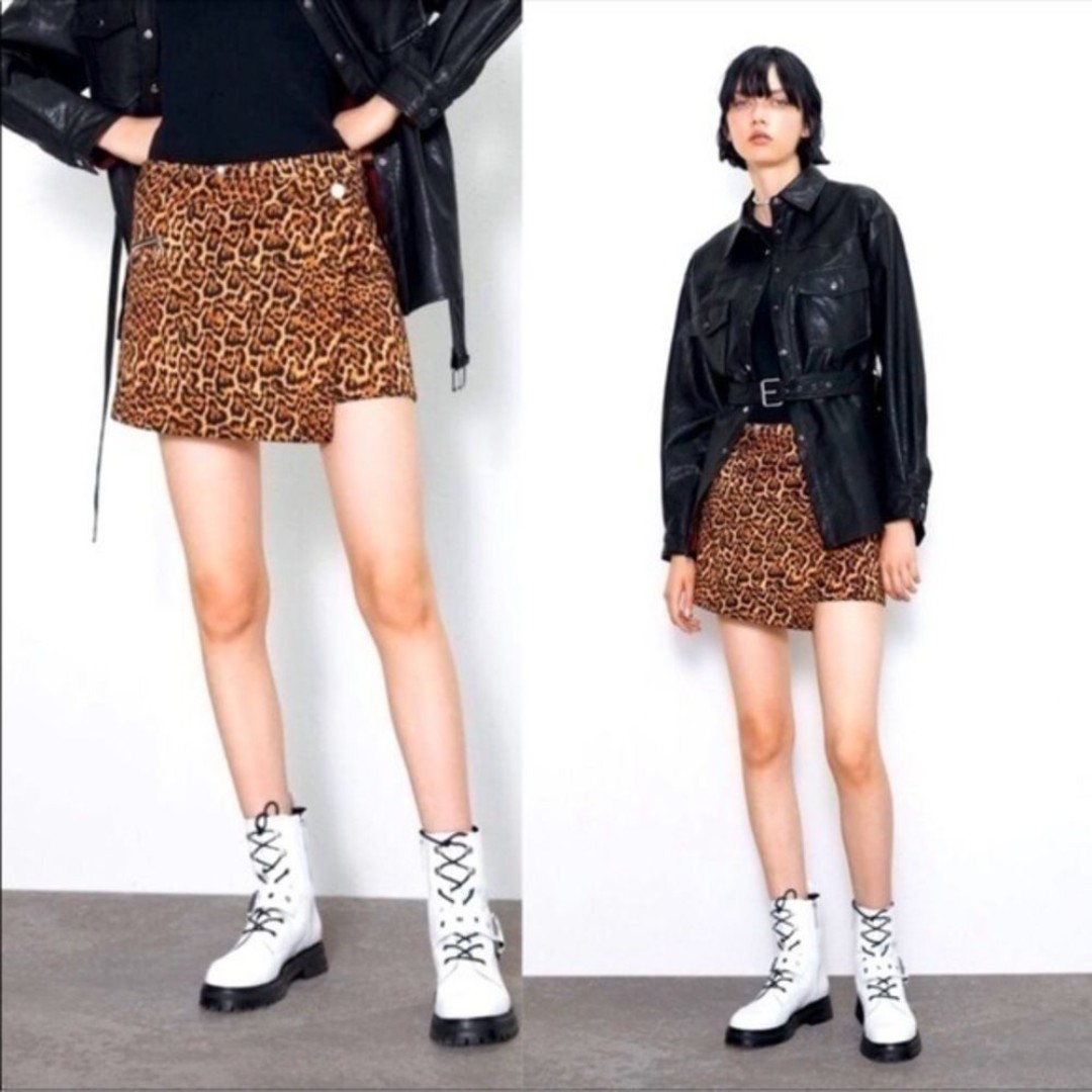 ZARA leopard animal print Skort 5899/180