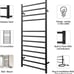 Towel Warmer Wall Mounted with Built-in Timer 12 Bars Towel Heater Matte Black