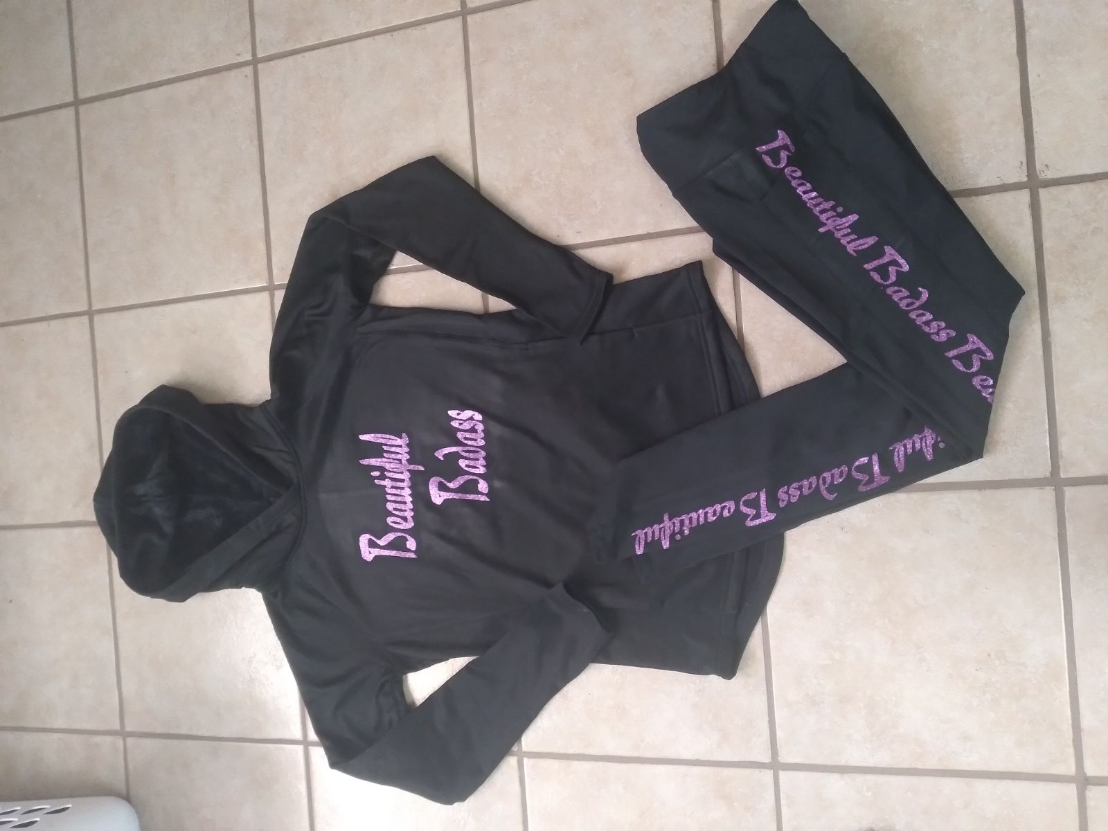 Bling hoodie and leggings set